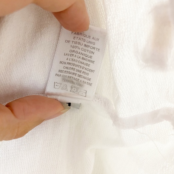 C&C Organic Cotton Raw Edge Button Tank White XS - Picture 7 of 11